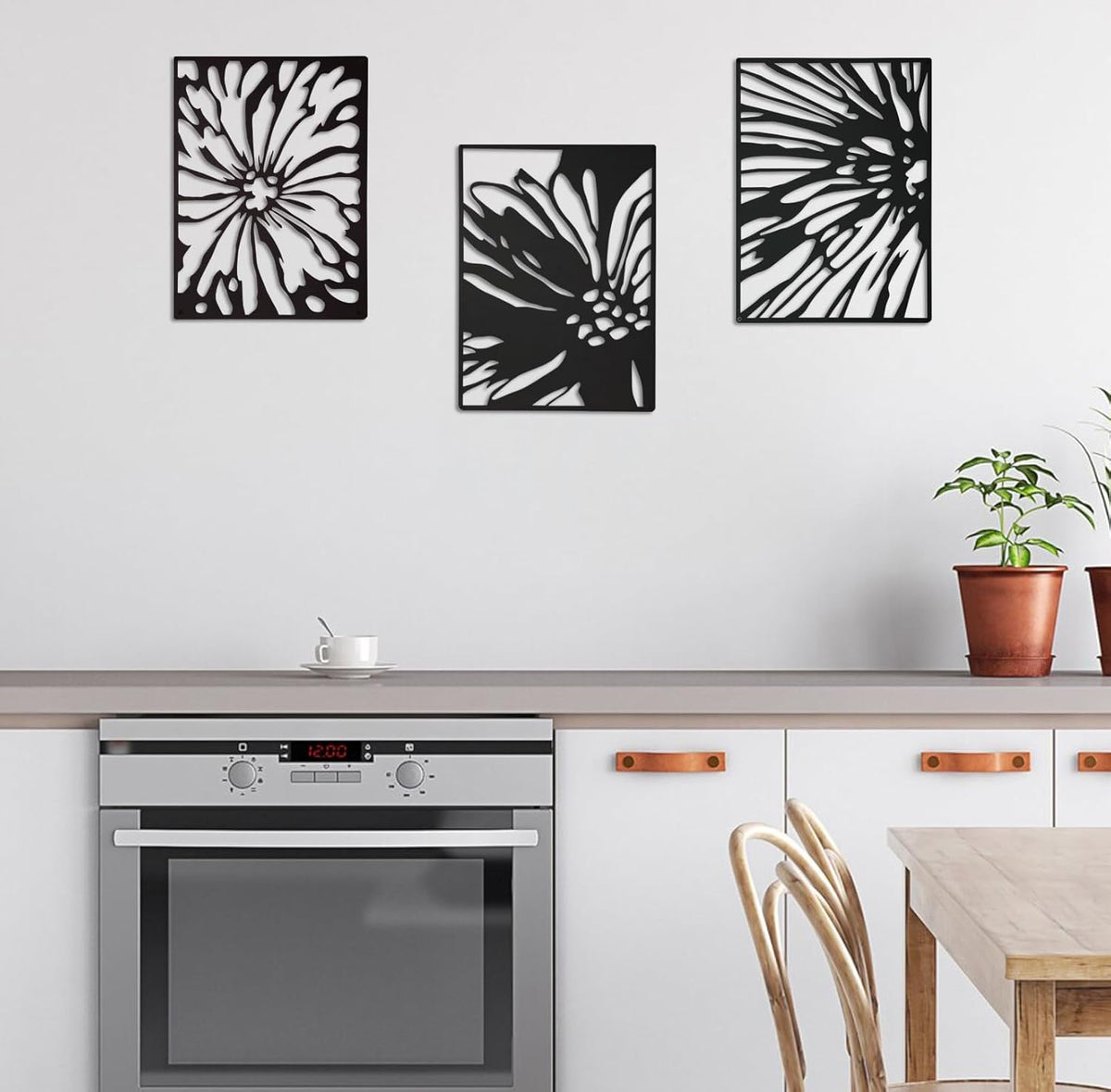3PCS Black Metal Wall Art Decor C16589