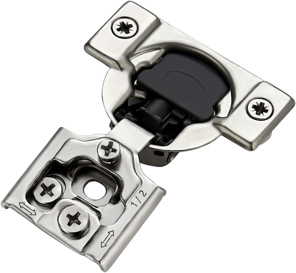 52 Pack 1/2 inch Soft Close Satin Nickel Stainless Steel Cabinet Hinges N1282
