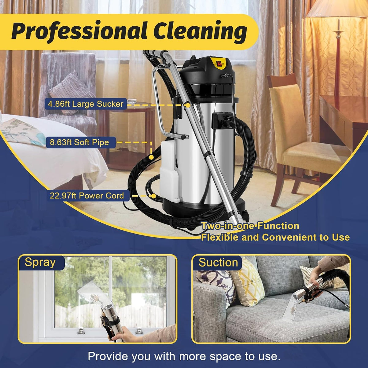 40L 110V 1000W Commercial Carpet Cleaner T507