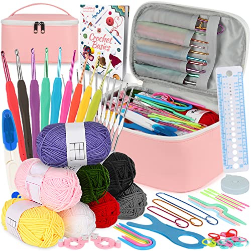 Crochet Kit with Yarn, Crochet Hooks, Bag, Book Z31211