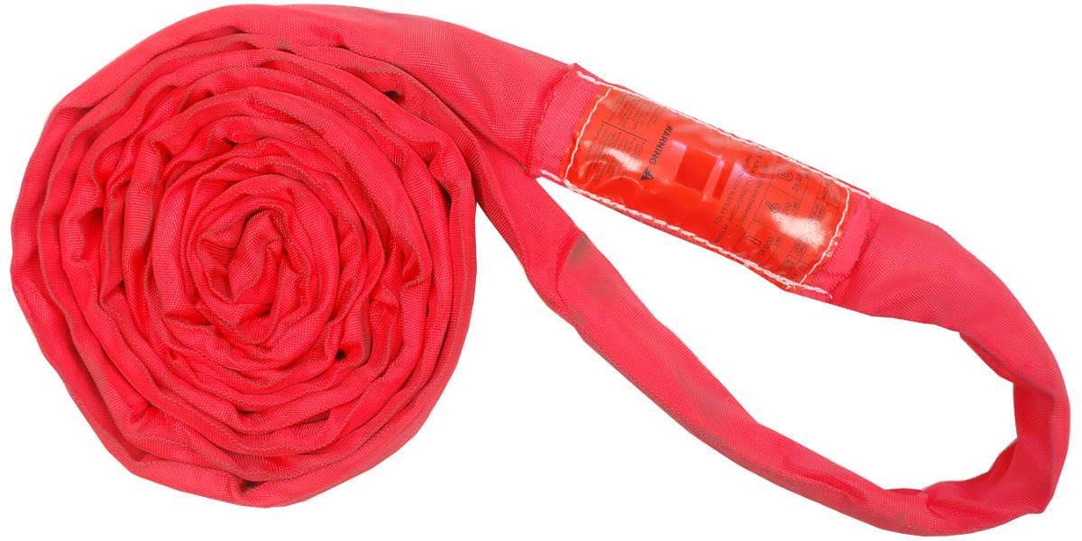 Red Polyester Endless Round Sling 14000lbs Vertical 18' Z10492