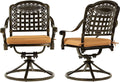 2-Piece Cast Aluminum Swivel Rocker Patio Dining Chairs with Cushion I302997