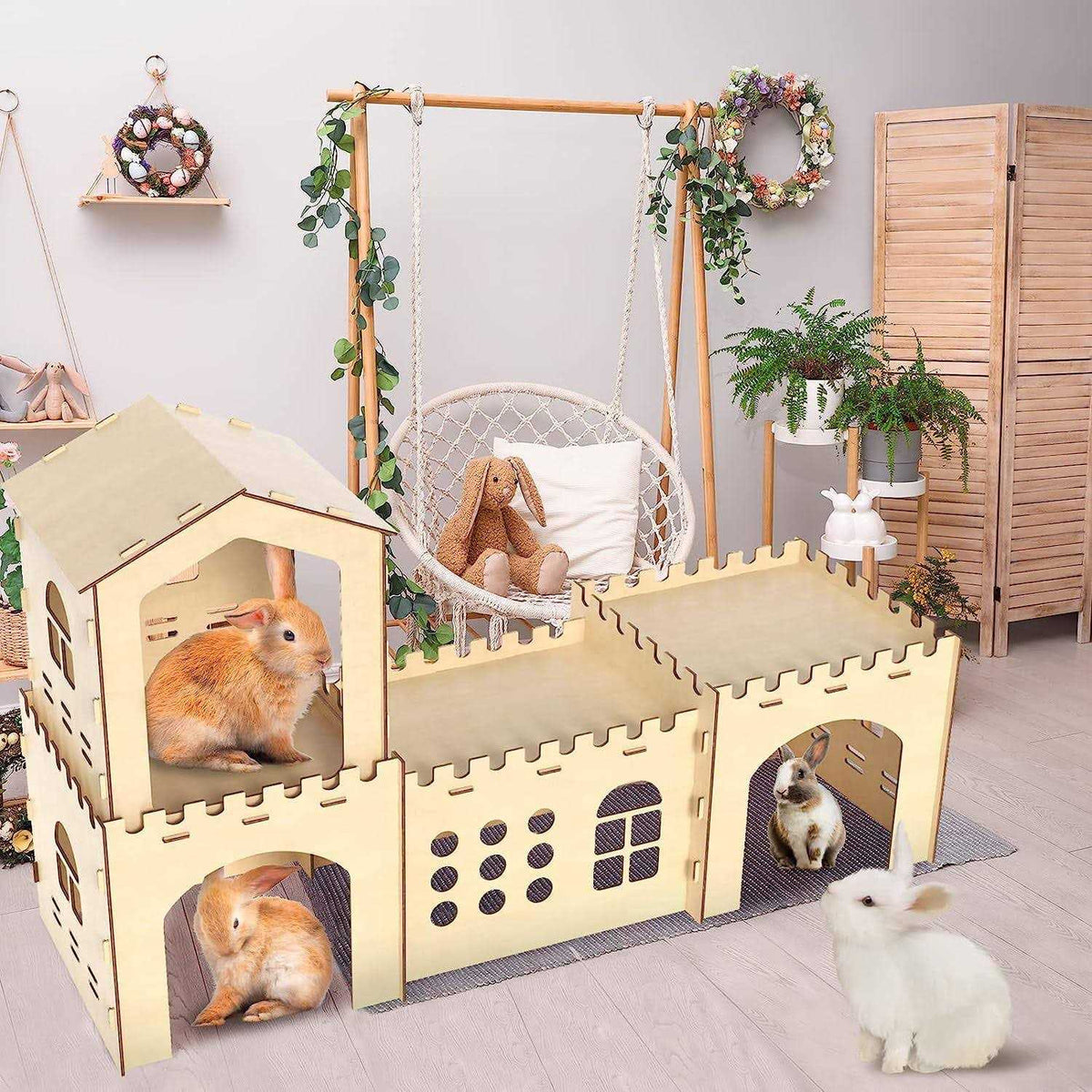 Extra Large Wooden Rabbit Hutch V60841