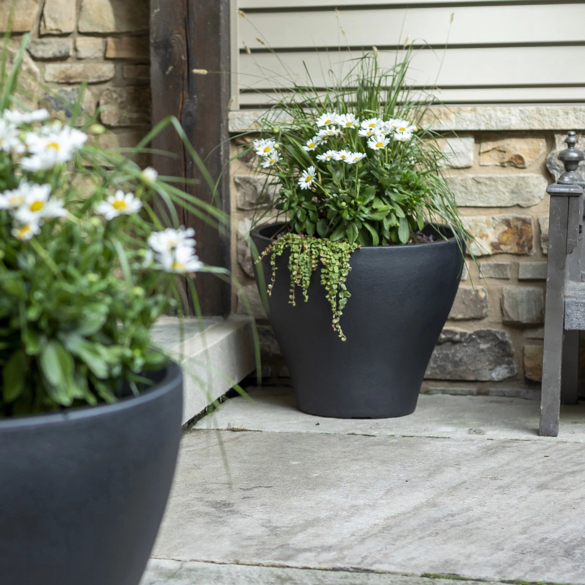 Dark Cedar Round Indoor Outdoor Plastic Planter and Pot I756