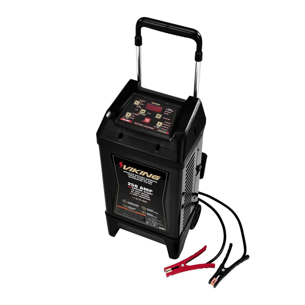 6/12V Wheeled Battery Charger, Engine Starter, and Alternator Tester V66231