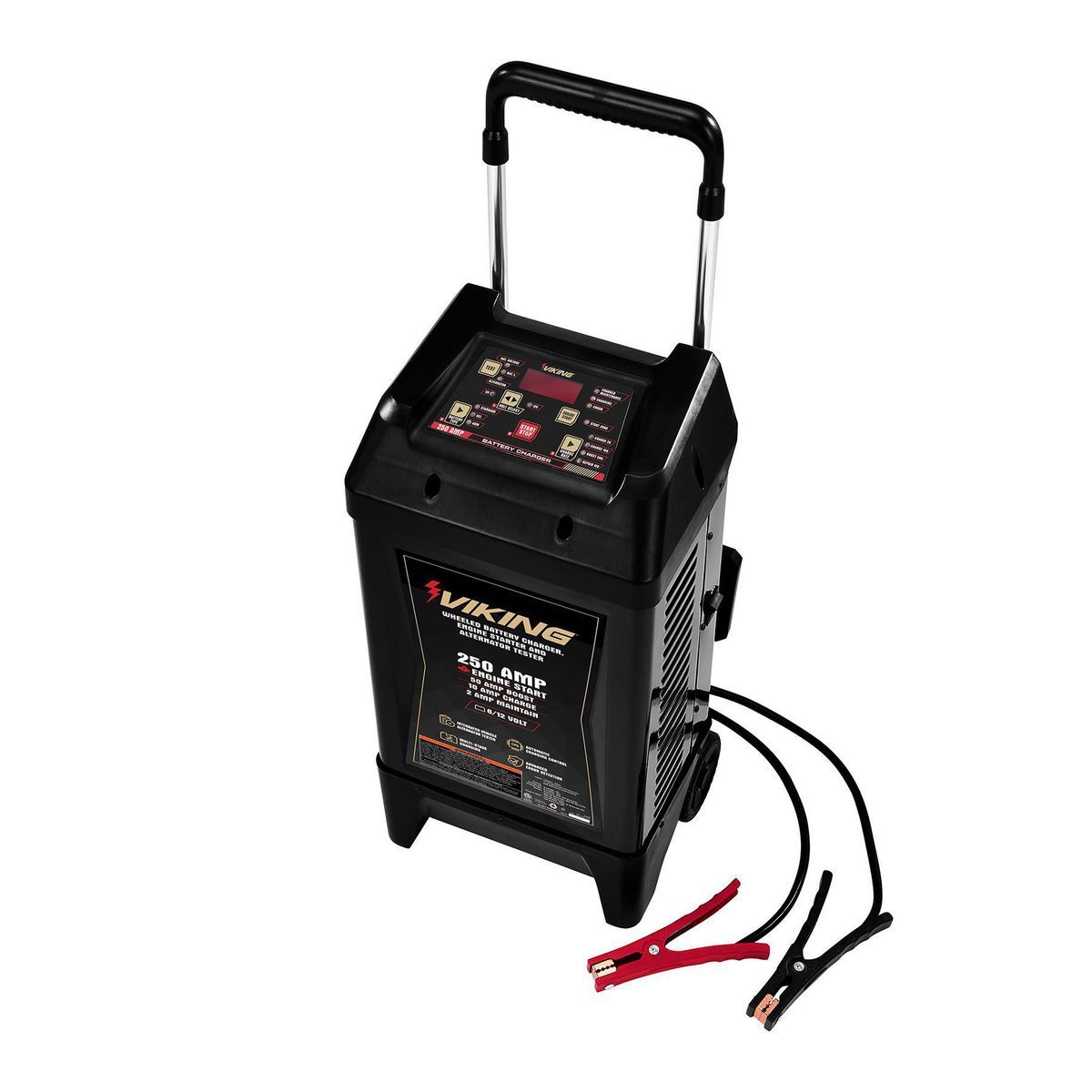 6/12V Wheeled Battery Charger, Engine Starter, and Alternator Tester V66231