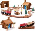 60 PCS Wooden Train Set Building Blocks Construction Toy R556