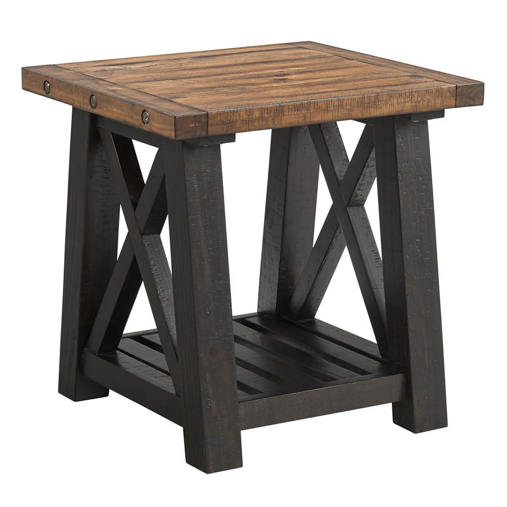 Black Solid Wood End Table Set of 2 W213