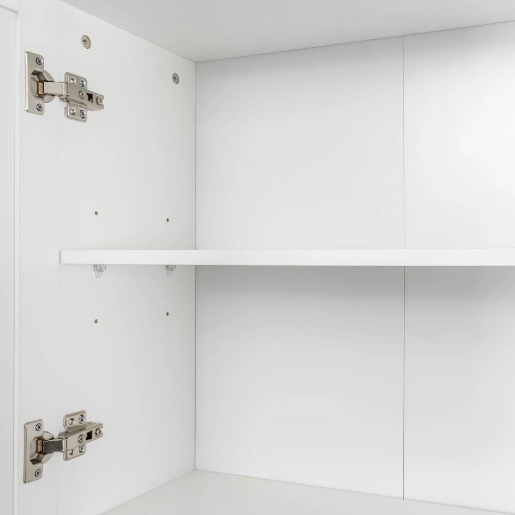 70.87" Tall White Wardrobe with 6 Doors, 1 Shelf and 1 Drawer P5502