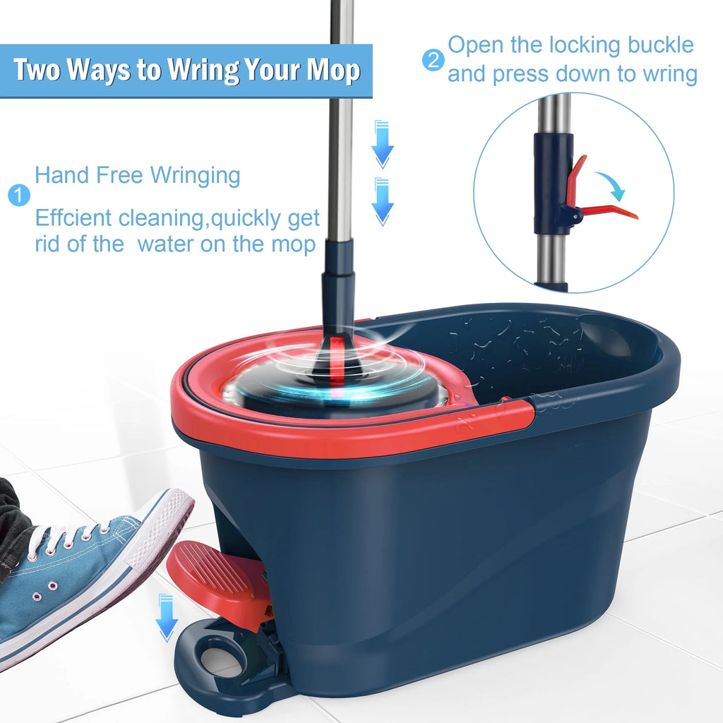 Green Spin Mop and Bucket with Wringer Set I6991