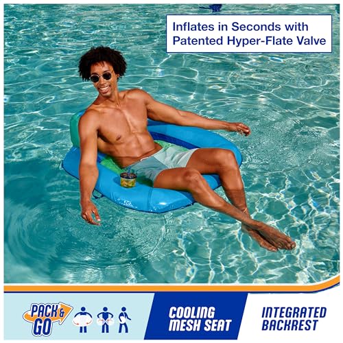 Inflatable Pool Float Chair Sky Blue V796