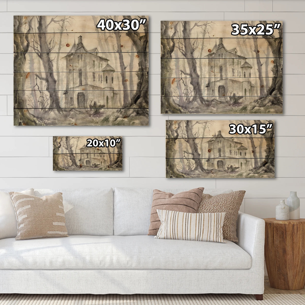 Traditional Print on Natural Pine Wood C491670