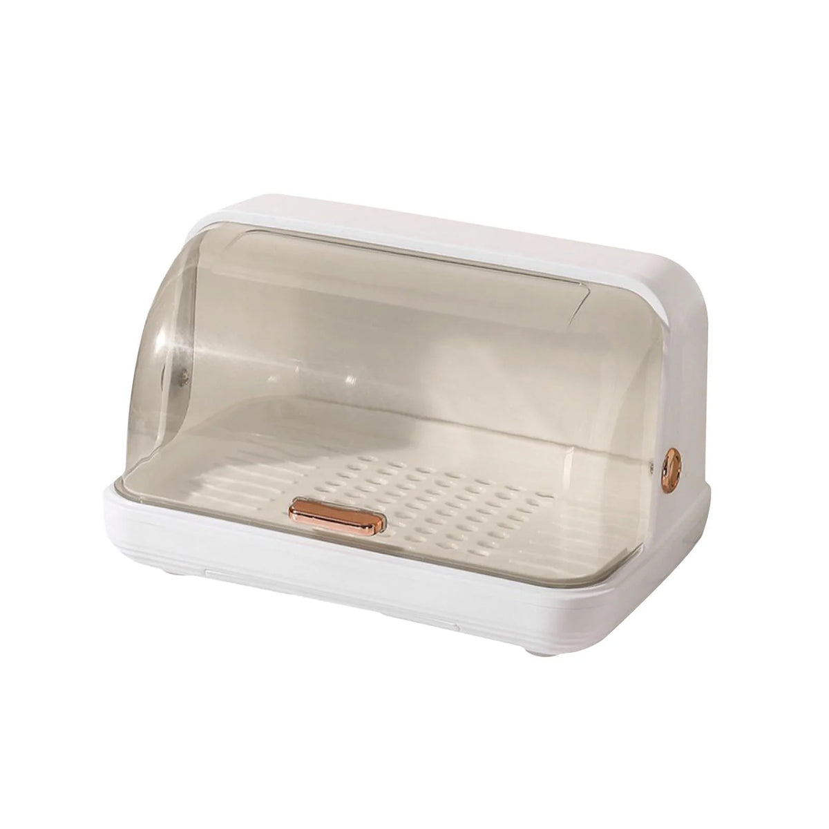 White Dustproof Baby Bottle Drying Rack with Drainer and Lid H37480