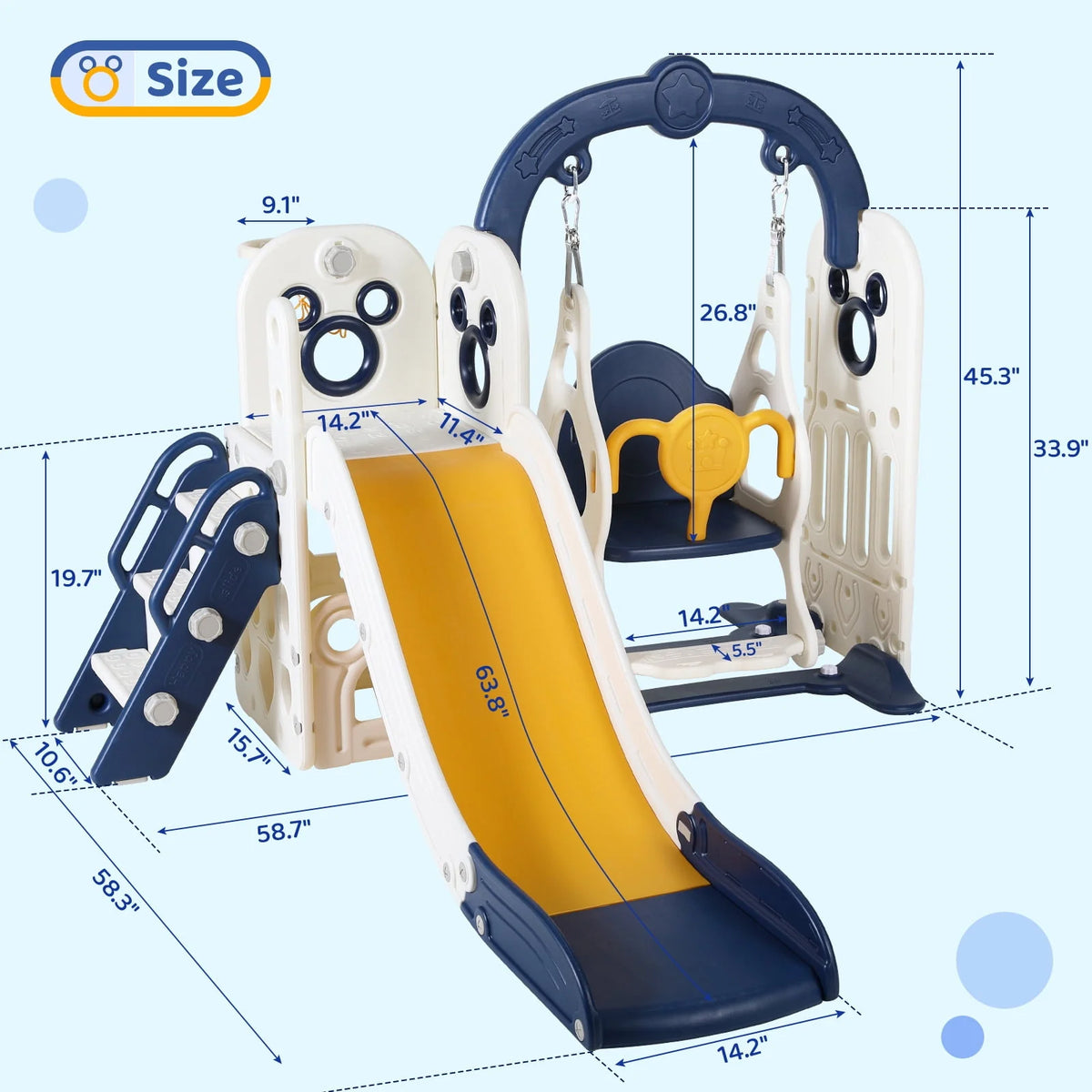 5 in 1 Toddler Swing and Slide Set A492