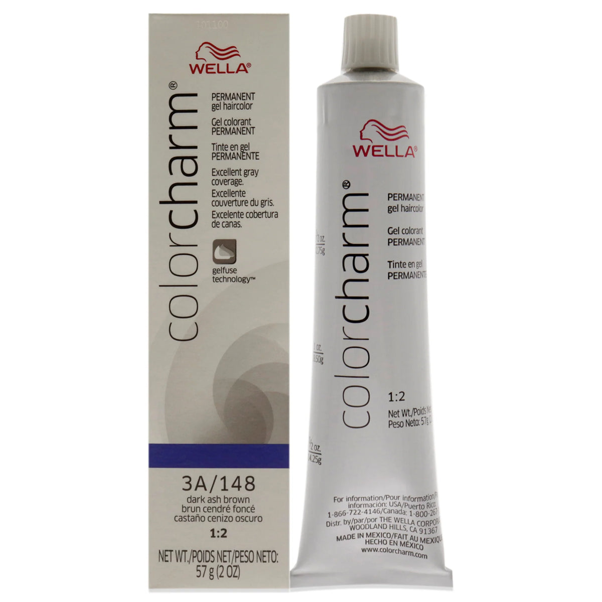 148 3A Dark Ash Brown Permanent Hair Color Gel W9936