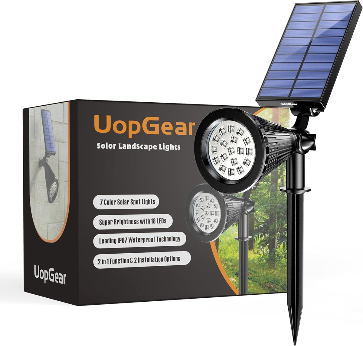 Solar Powered LED Landscape Spotlights N107217