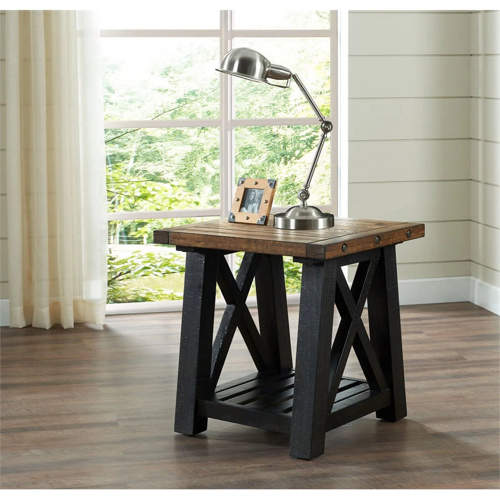 Black Solid Wood End Table Set of 2 W213