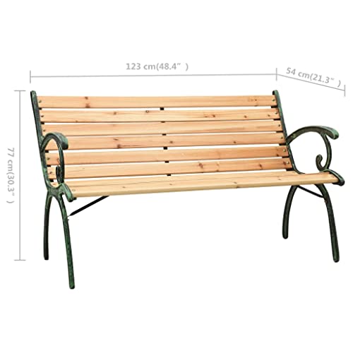 48.4" Cast Iron and Solid Firwood Patio Bench B664