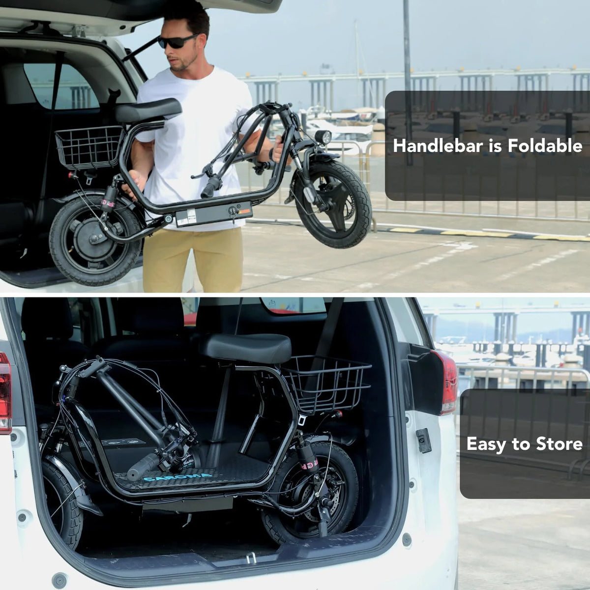 Black 500W Electric Scooter with Seat, 14" Tires, 20 MPH Max, 15 Miles Range U82575