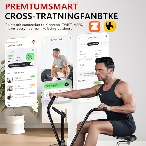 Air Resistance Exercise Bike with Dual Action Handlebars M398663