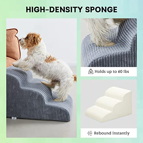 2 Steps High Density Foam Waterproof Pet Stairs with Removable Washable Cover O8353
