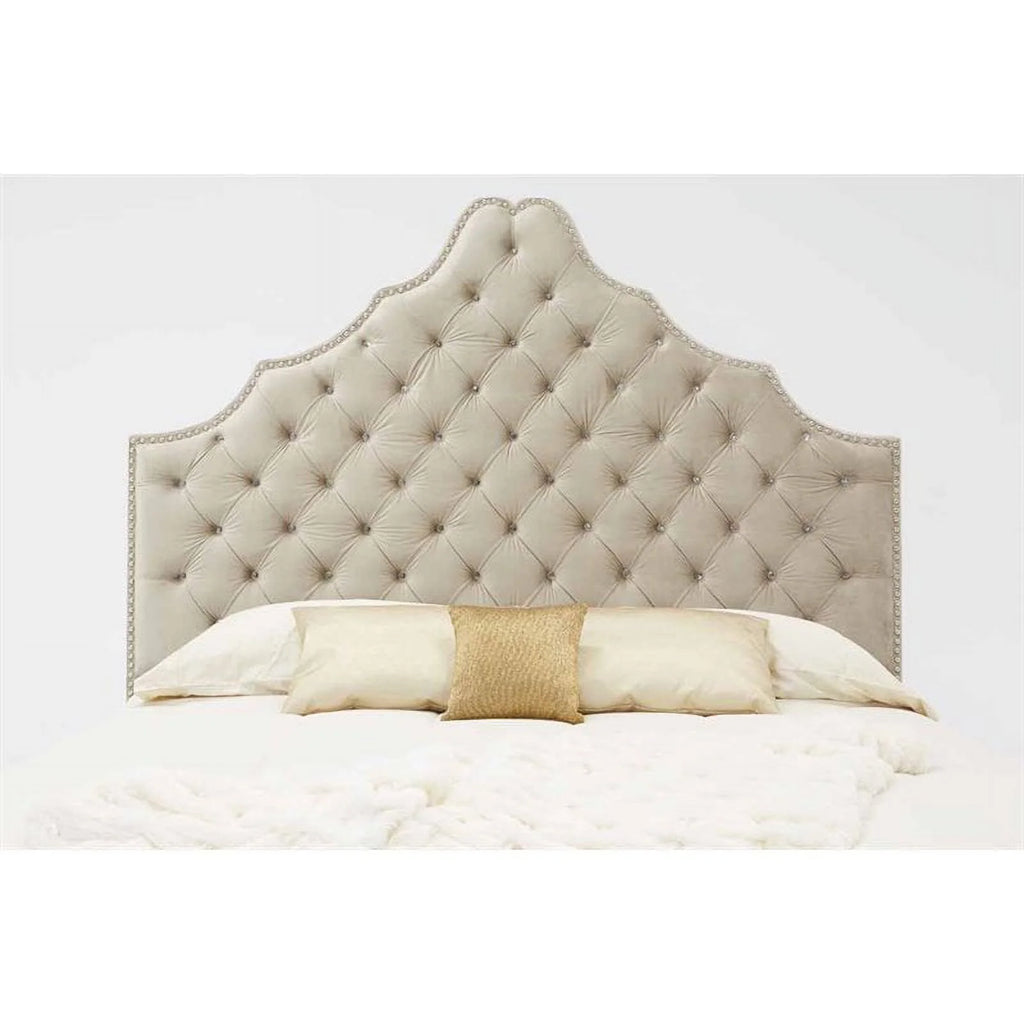 Light Gray Fabric Upholstered Queen Bed V595561