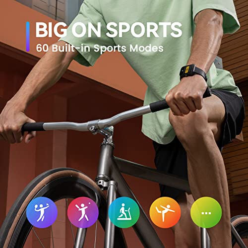 Black Smart Watch with 1.69 inch Display, 14-Day Battery Life, Blood Oxygen Heart Rate Monitor Y9351