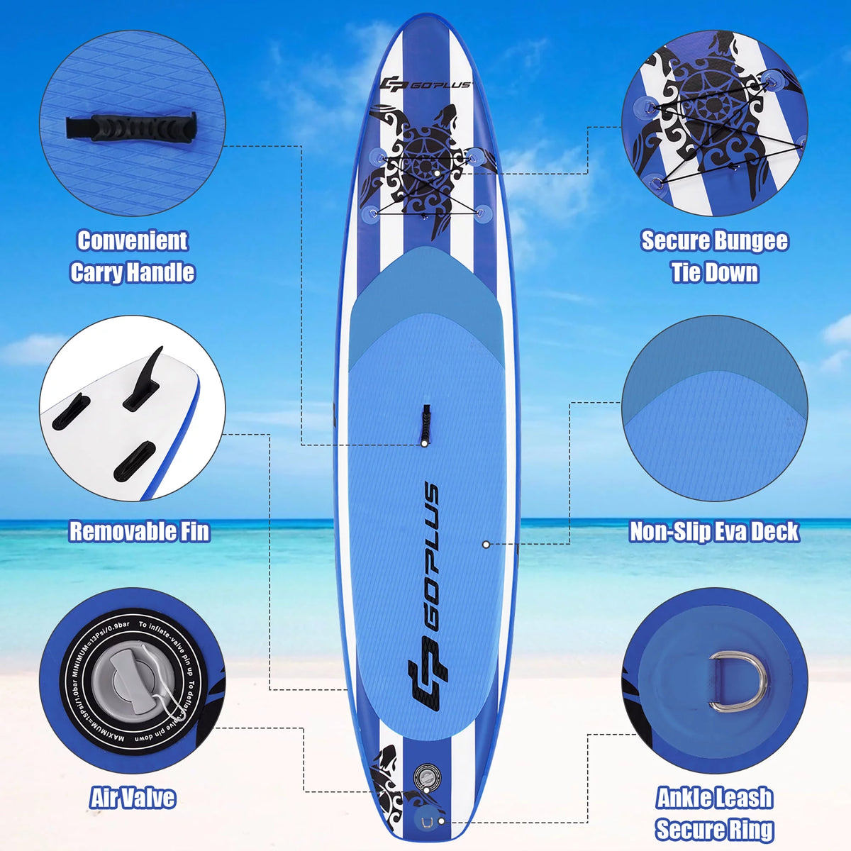 10.5' Inflatable Stand Up Paddle Board with Carry Bag W87022
