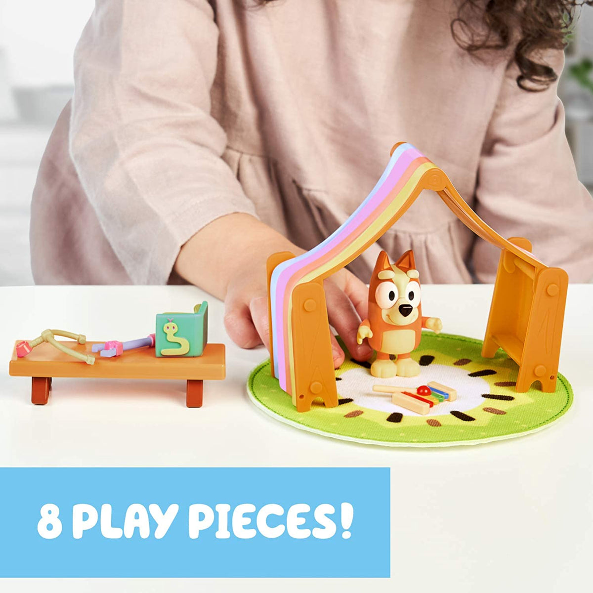 Bluey Bingo's Playroom with 2.5" Figure, Canopy, Table, Computer, Rug, and Xylophone S71748