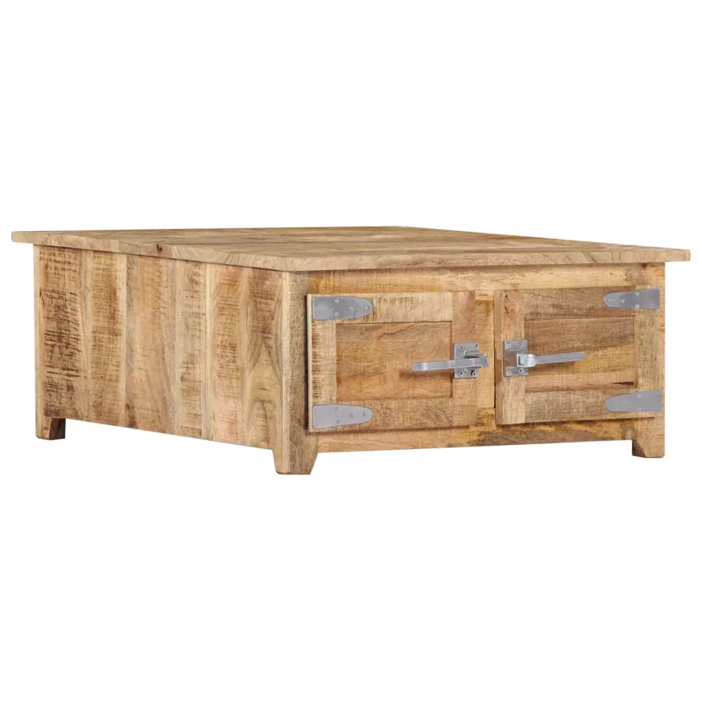 Mango Wood Coffee Table with 2 Cabinets and 2 Doors V62643