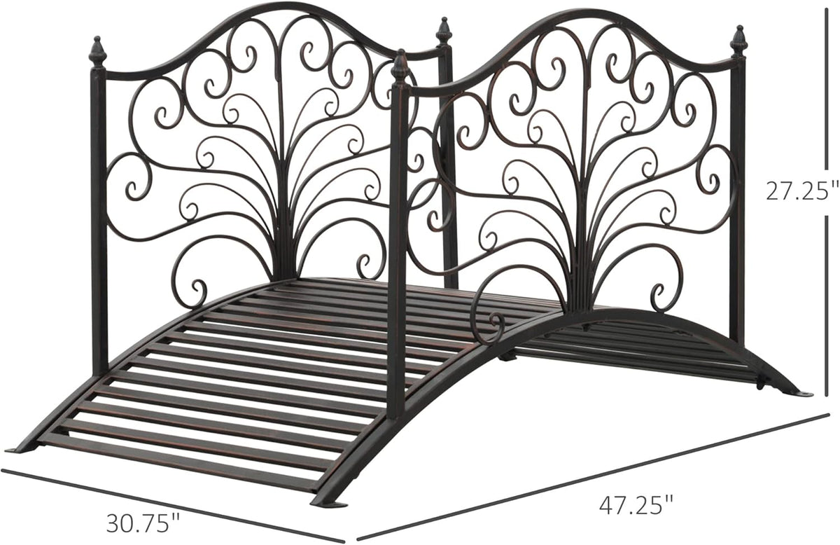 Black Bronze Metal Garden Bridge P1947