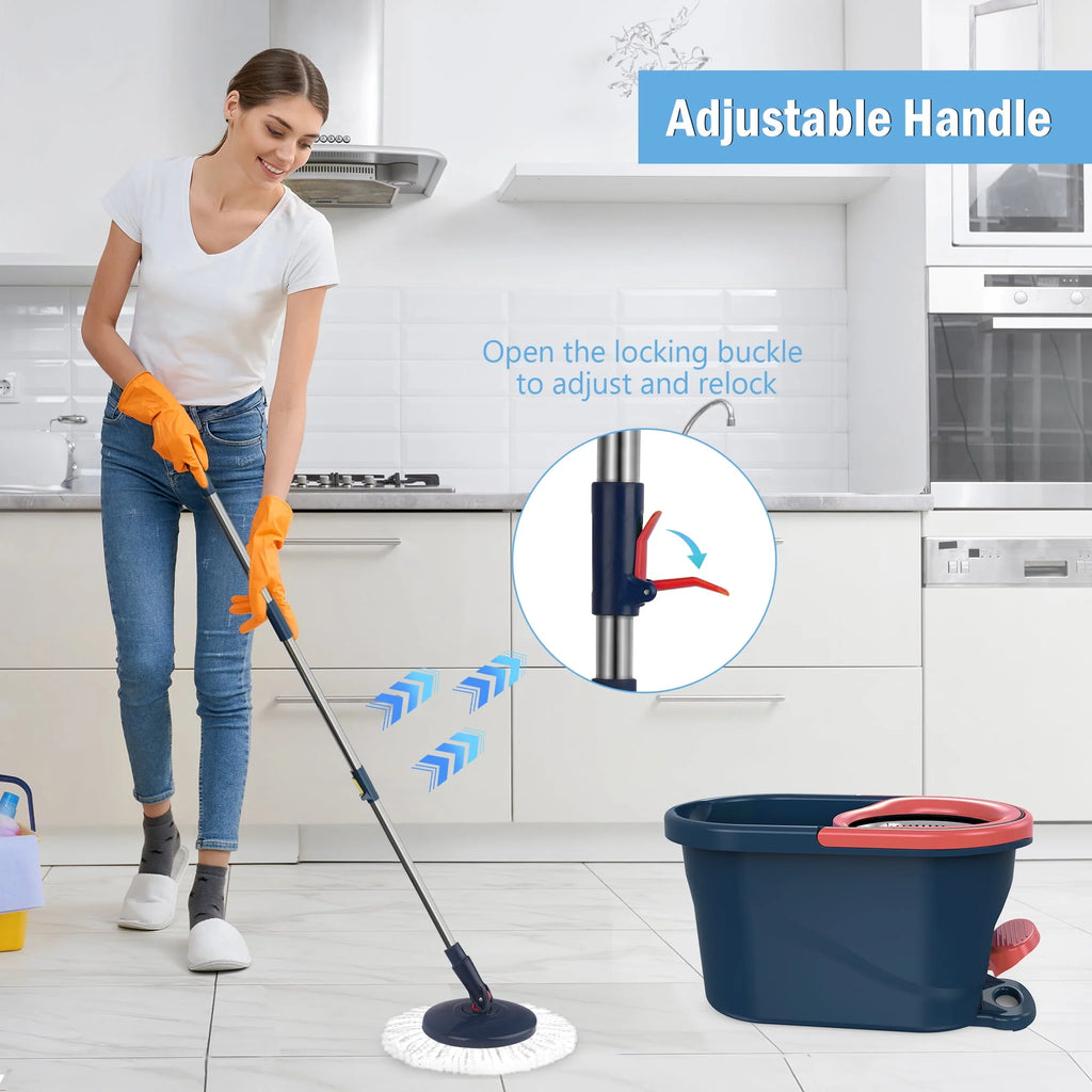 Green Spin Mop and Bucket with Wringer Set I6991