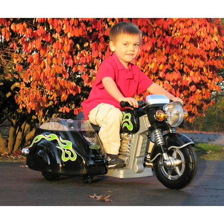 Black Motorcycle with Side Car N9239