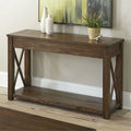 Rustic Wood Console Table in Mocha Brown Oak G1350