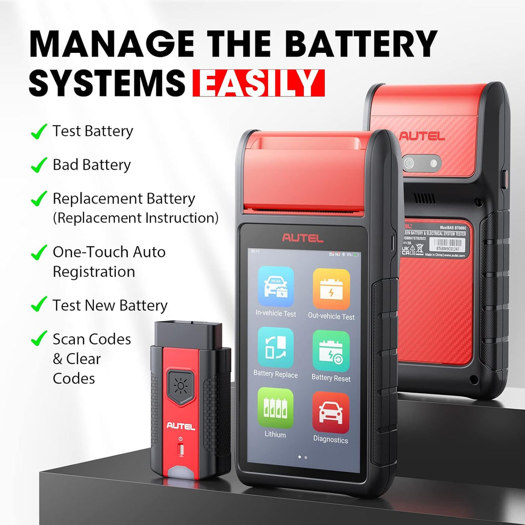12V 100-3000 CCA Battery Tester with Cranking & Charging Systems Analyzer N448488