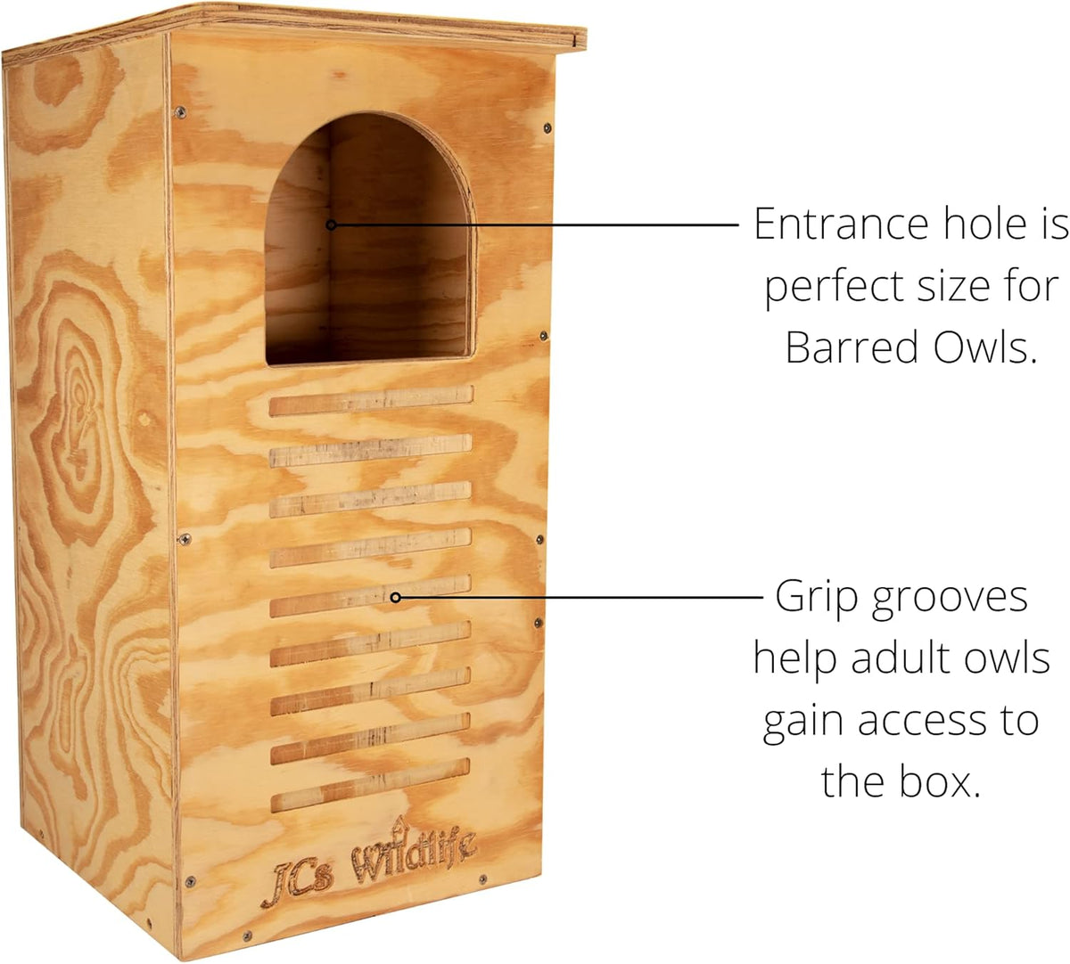 Barred Owl Nesting Box with Mounting Hardware and Pine Shavings A978269