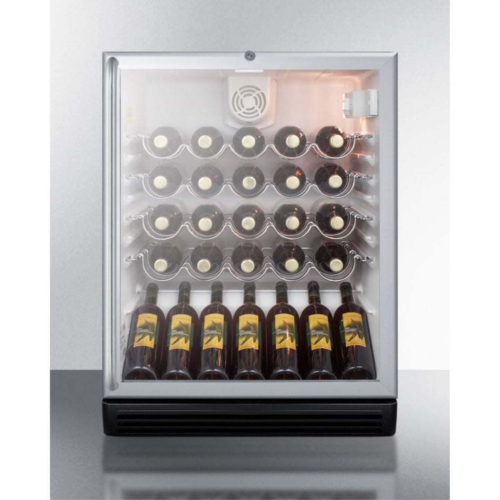 Black wine cellar with glass door Z266139