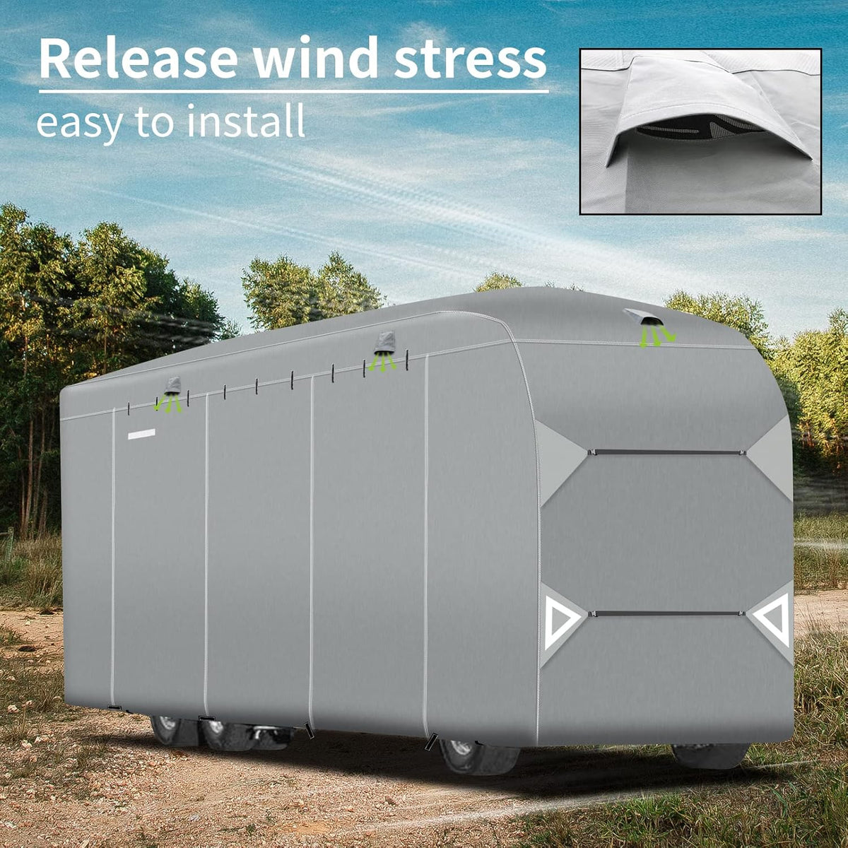 Class A RV Cover for 30-33’ with Side Door Access U824