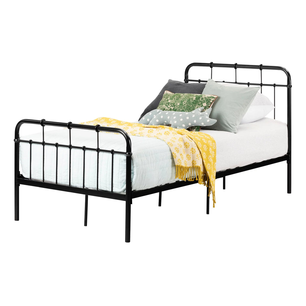 Black Metal Twin Complete Bed Y64068