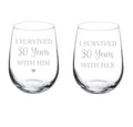 Set of 2 Stemless Wine Glass Goblet 17 oz U5841
