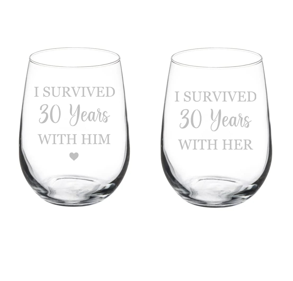Set of 2 Stemless Wine Glass Goblet 17 oz U5841