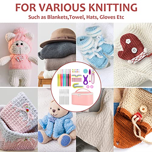 Crochet Kit with Yarn, Crochet Hooks, Bag, Book Z31211
