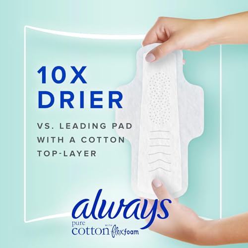 34 Count Unscented Cotton Feminine Pads with Wings R484