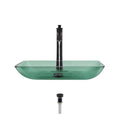 Emerald Vessel Sink Ensemble with Antique Bronze Finish Faucet and Pop-Up Drain H556014