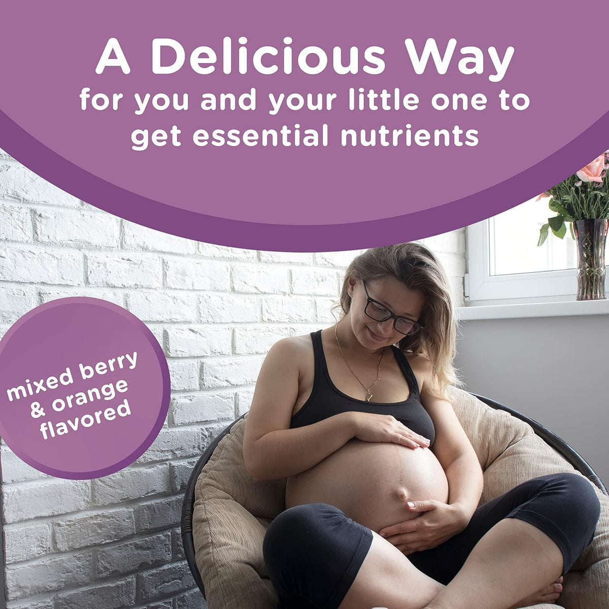 Prenatal Multivitamin Gummies with DHA and Folic Acid, Mixed Berry and Orange Flavors - 60 Count H208425