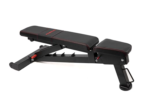 Adjustable Weight Bench, 7 Positions, Built-in Wheels & Handle B500780