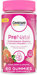 Prenatal Multivitamin Gummies with DHA and Folic Acid, Mixed Berry and Orange Flavors - 60 Count H208425