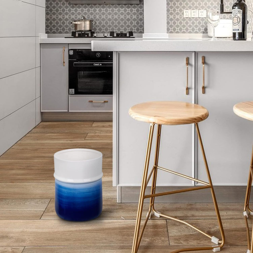 Round Small Navy Blue Trash Can H590005