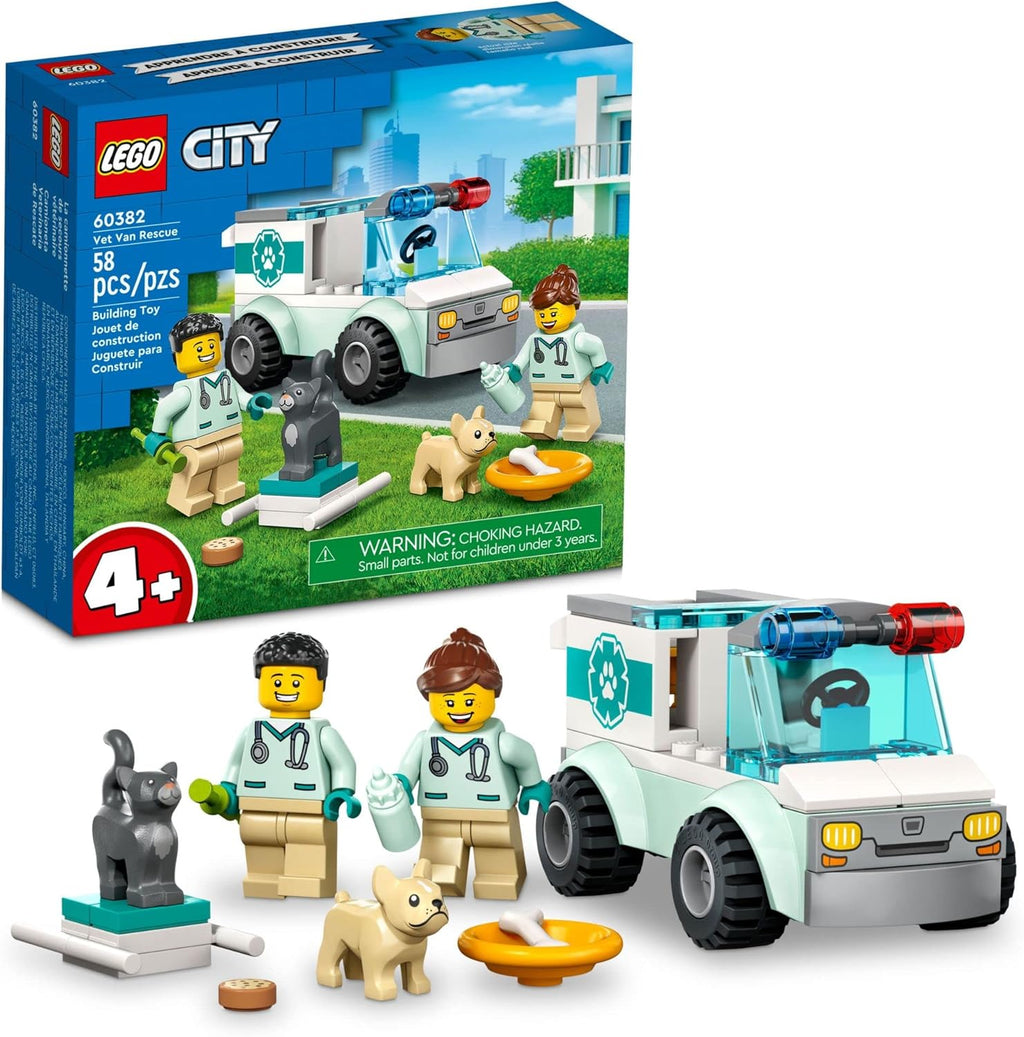 LEGO City Vet Van Rescue Toy Animal Ambulance Playset D8372