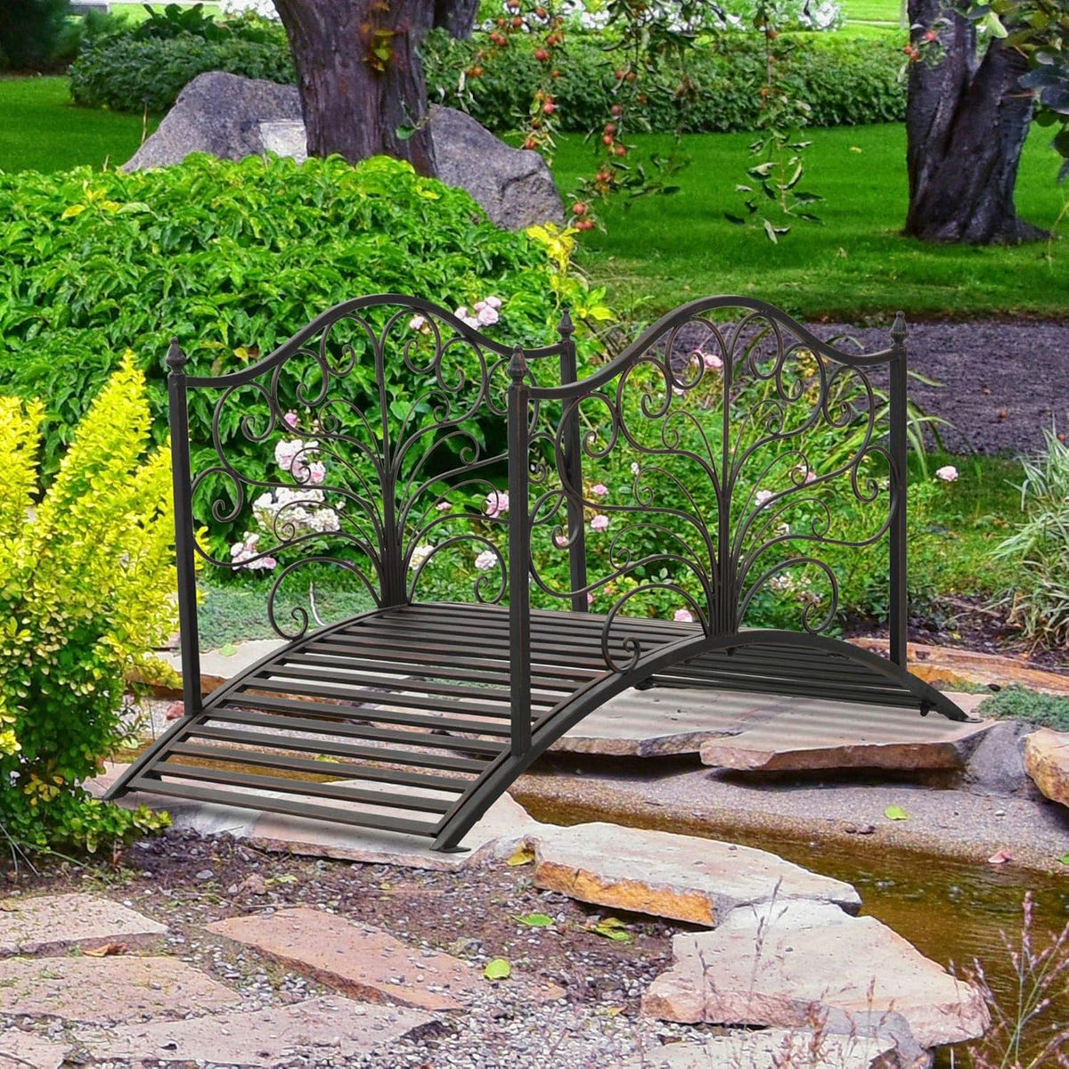 Black Bronze Metal Garden Bridge P1947